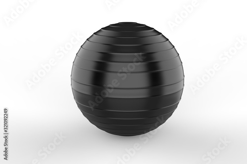 Blank PVC Anti Burst Gym Ball For Branding, 3d render illustration.