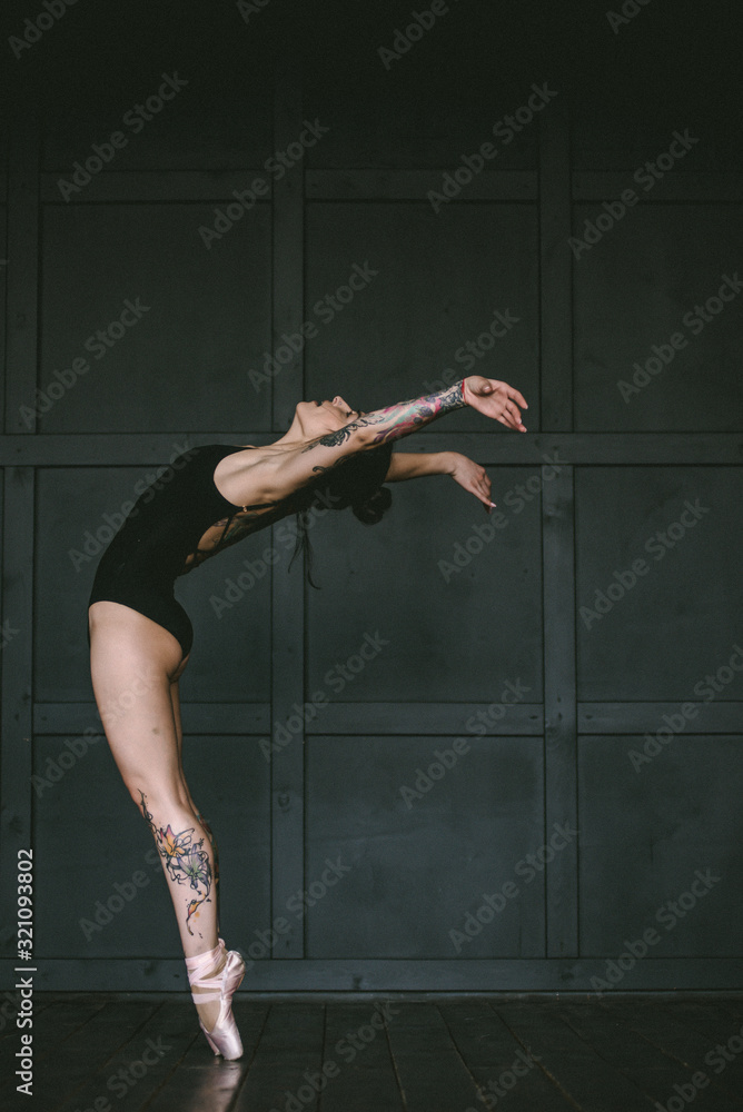 Ballerina, ballet, tattoo, body, Pointe shoes, photo Studio,tutu