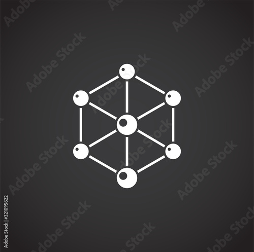 Molecular related icon on background for graphic and web design. Creative illustration concept symbol for web or mobile app