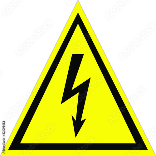 danger of electric shock. Warning signs. Vector illustration.
