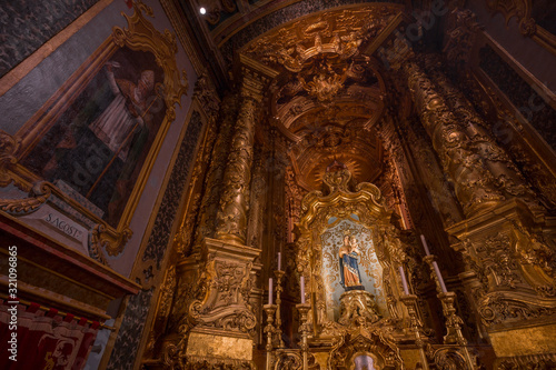 Altar view inside "Nossa Senhora do Porto de Ave" Sanctuary, Povoa de Lanhoso, Portugal.