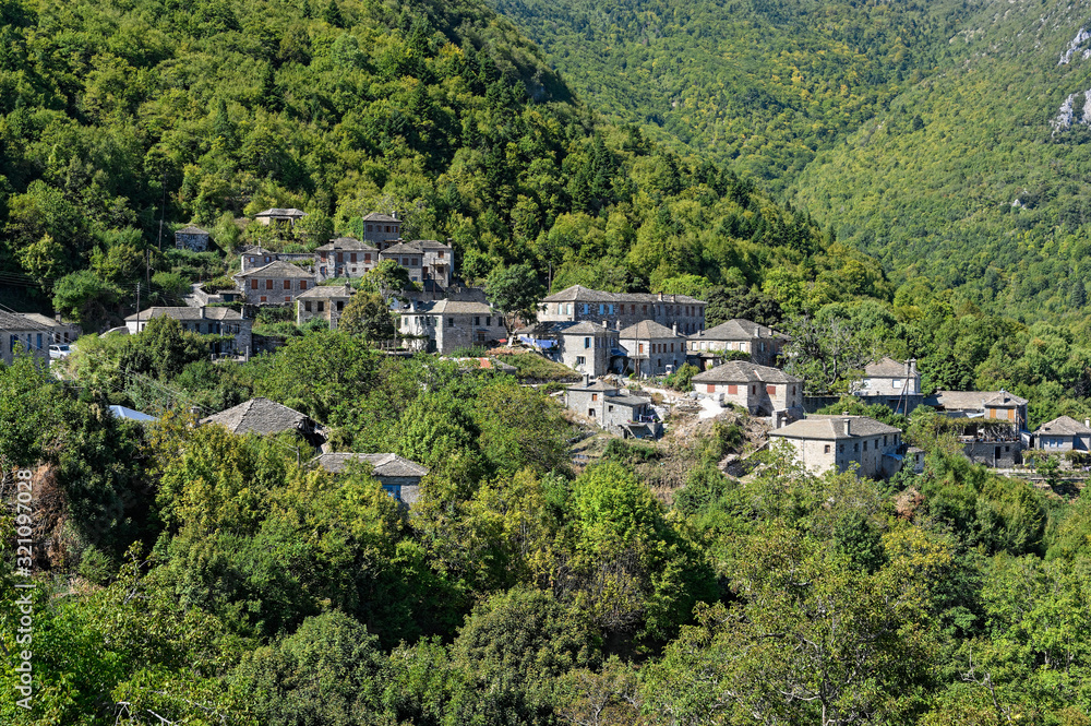 The traditional village of Dikorfo in Epirus, Greece