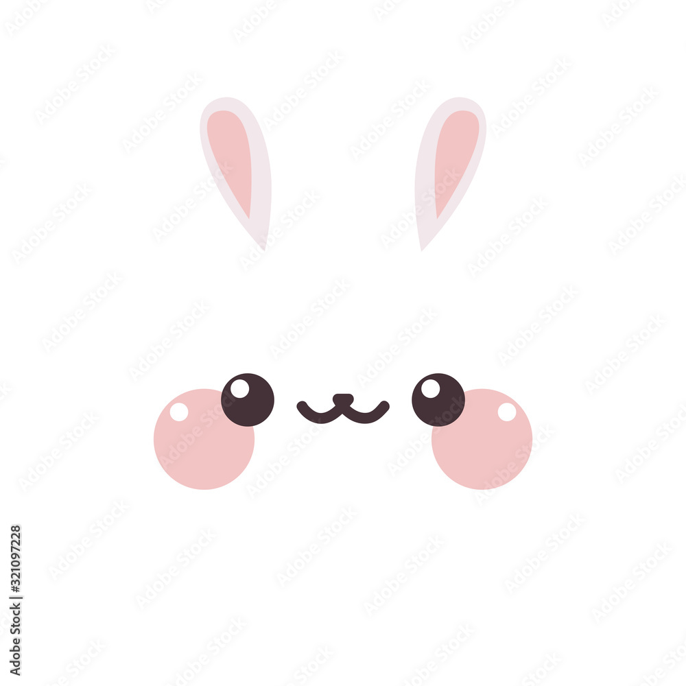 Cute cartoon bunny face