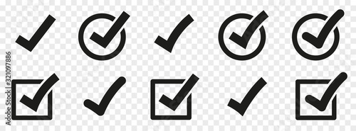 Check mark set. Vector check mark icons collection. Flat style - stock vector.