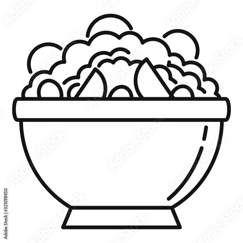 Greek salad bowl icon. Outline greek salad bowl vector icon for web design isolated on white background