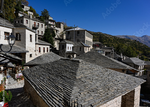View of the traditional village of Syrrako at the Tzoumerka mountains in Epirus, Greece © dinosmichail