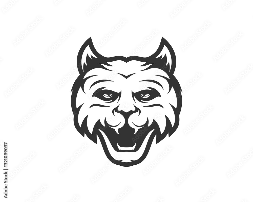Cat Esport gaming mascot logo template Vector. Modern Head Cat Logo Vector