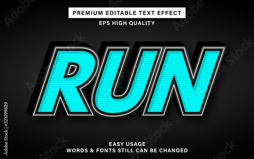 Run bold style text effect
