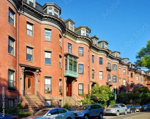 Victorian Apartment Buildings In Back Bay, Boston