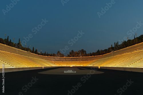 Obraz na płótnie Panathenaic Stadium or Kallimarmaro at blue hour, Athens, Greece w salonie