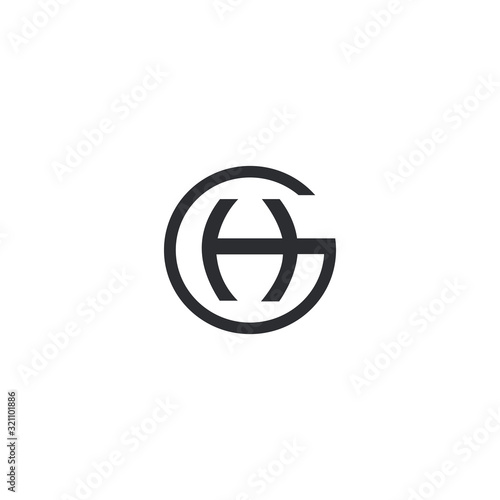 initial letter gh or hg logo vector designs