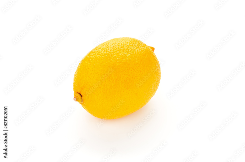 Ripe lemon close up on white background Ripe lemon close up on white background