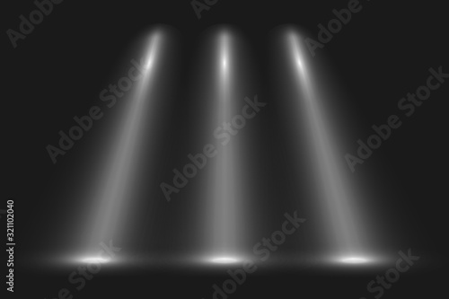 Vector spotlight on black background 
