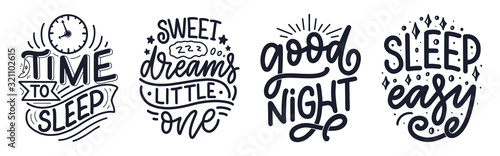 Lettering Slogan about sleep and good night. Vector illustration design for graphic, prints, poster, card, sticker and other creative uses