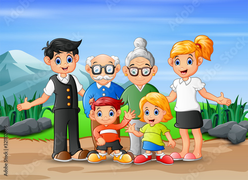 Happy family member vacation in the park