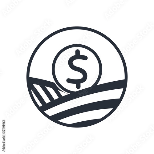 Financial Rural. Vector icon isolated on white background.
