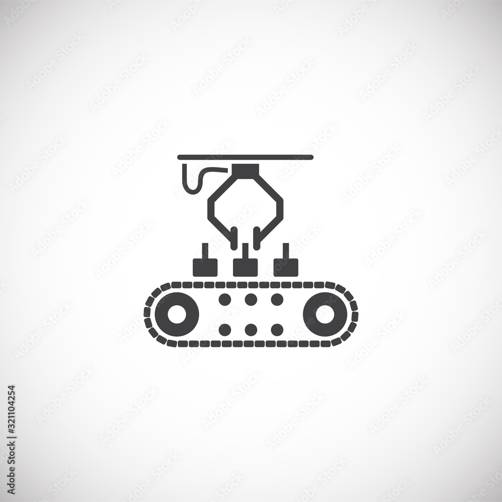 Robotic manufacture related icon on background for graphic and web design. Creative illustration concept symbol for web or mobile app Robotic manufacture related icon on background for graphic and web design. Creative illustration concept symbol for web or mobile app