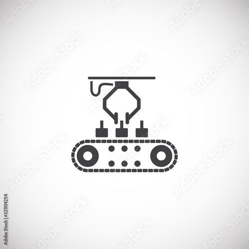 Robotic manufacture related icon on background for graphic and web design. Creative illustration concept symbol for web or mobile app