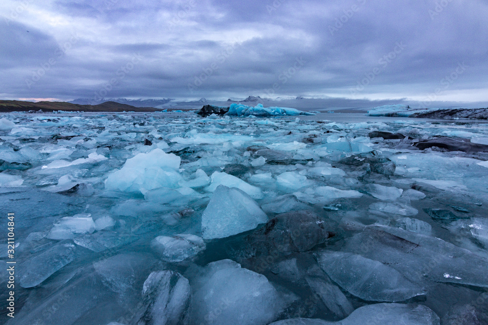 The glacier lake of Jokulsarlon in Iceland The glacier lake of Jokulsarlon in Iceland