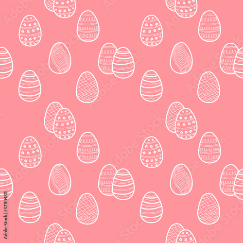 easter eggs seamless patterns on pink background