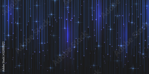 rain glitter particles with magic light sparks falling.
