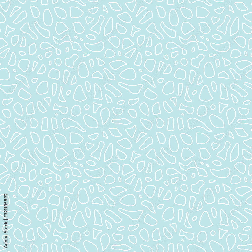 Seamless pattern with spots. Abstract background with cells. Simple liquid figures. Outline monochrome texture. 