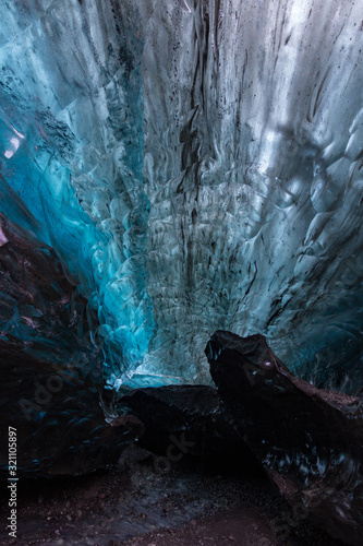 Ice cave in Vatnajökull glacier (Iceland)