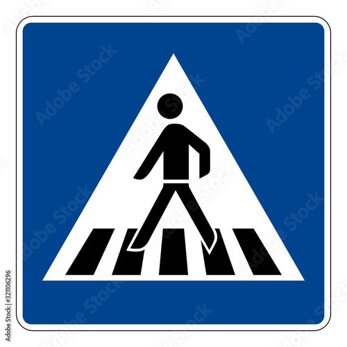 Pedestrian crossing. Road sign of Germany. Europe. Vector graphics.