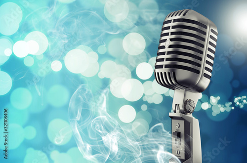 Photography Close-up of retro microphone at concert