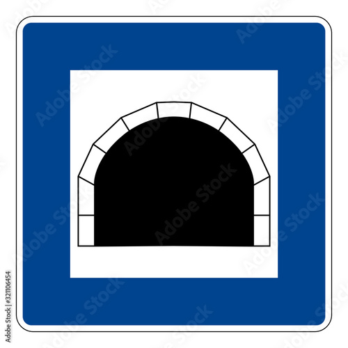 Tunnel. Road sign of Germany. Europe. Vector graphics.
