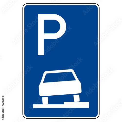 Parking and Parking on the sidewalk. Road sign of Germany. Europe. Vector graphics.