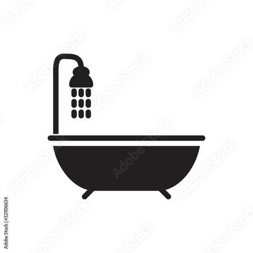 bathtub icon vector design logo template EPS 10