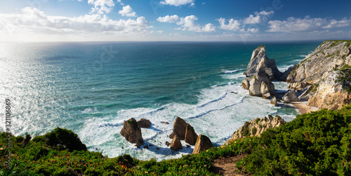 View of Atlantic Coast at Portugal, Cabo da roca. Summer day photo