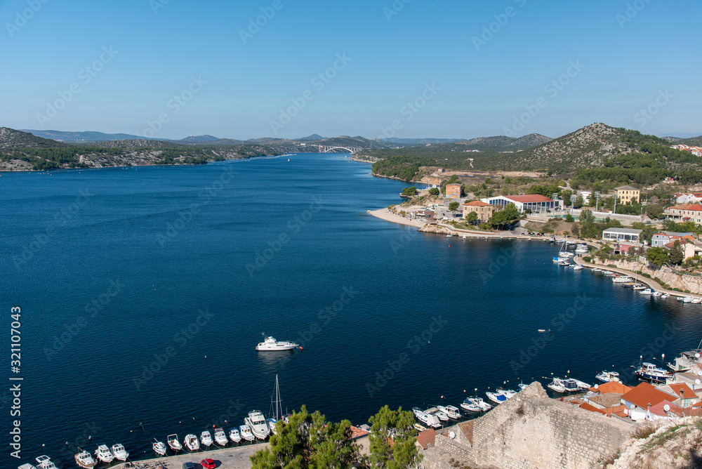 Panoramic View Of Sibenik And The Canal