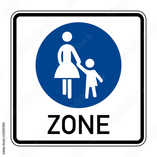 The beginning of the pedestrian zone. Road sign of Germany. Europe. Vector graphics.