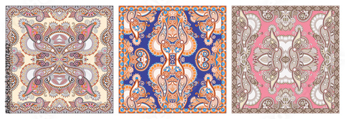 Traditional ornamental floral arabesque paisley bandanna
