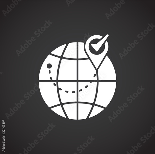 Travel related icon on background for graphic and web design. Creative illustration concept symbol for web or mobile app