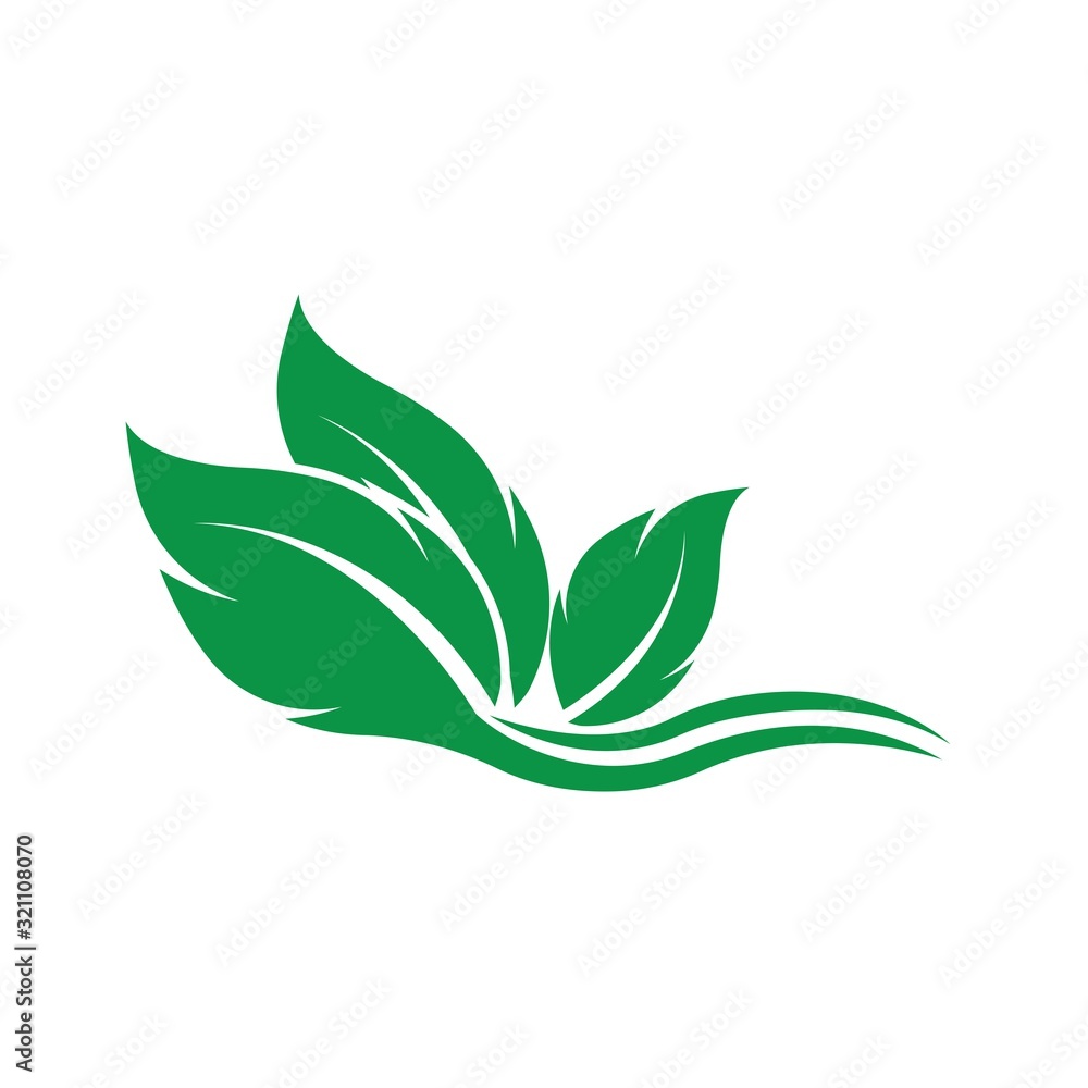Naklejka premium Eco icon green leaf vector illustration