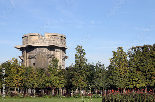 Flakturm anti aircraft tower in Augarten park Vienna photo