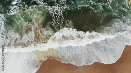 Top down view of coastline in northen spain