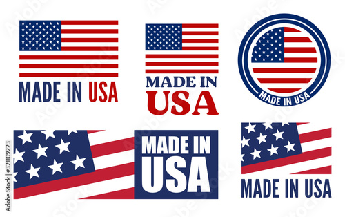 Made in the USA logo or label. Vector illustration