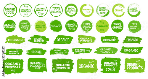 Organic product stamp icon on white background. Vector.