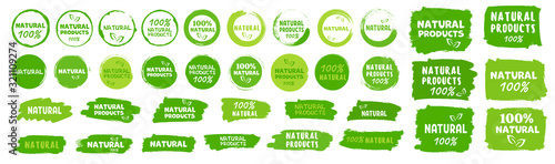 Natural, organic product, eco label. Vector