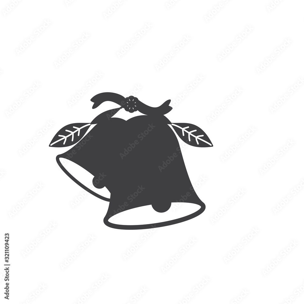 Obraz premium bell and christmas bells icon design vector logo template EPS 10
