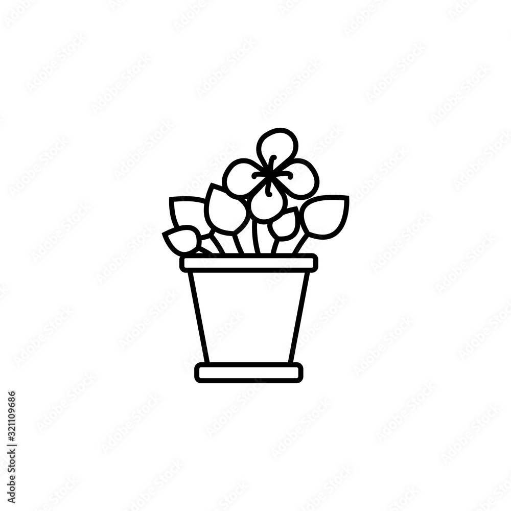 flower, family line icon on white background flower, family line icon on white background