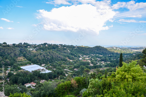 Panoramic rural landscape near the village Saint-Paul-de-Vence, Provence, Alpes-Maritimes, France. The land of writers and artists © Dmytro