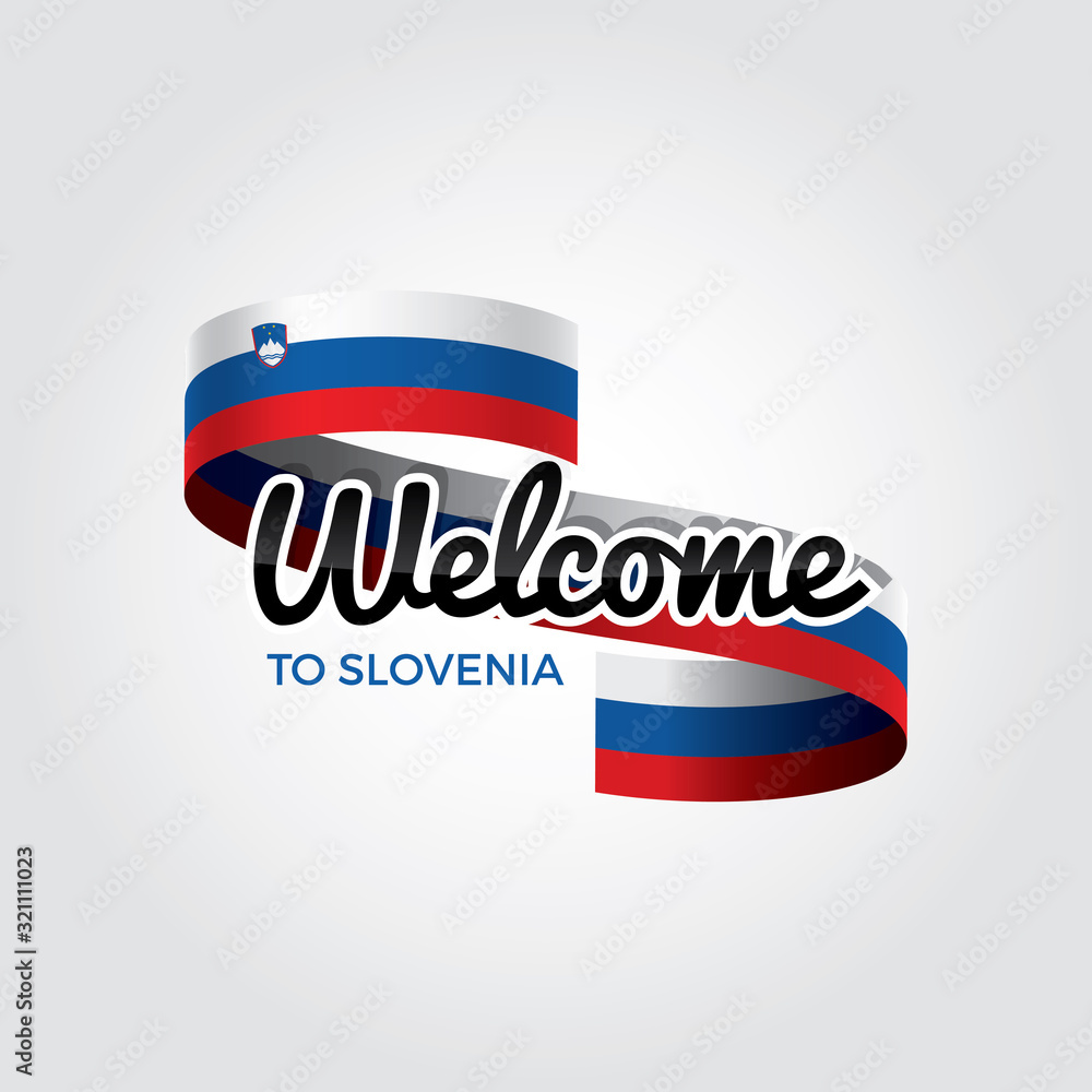 Welcome to Slovania flag. Patriotic design. Vector illustration.