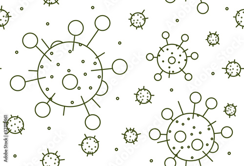 Seamless pattern with virus. Vector illustration