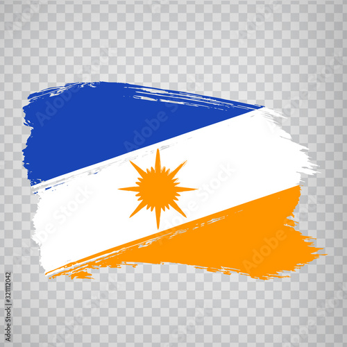 Flag of  Tocantins from brush strokes. Federal Republic of Brazil. Flag Tocantins of Brazil on transparent background for your web site design, app, UI. Brazil. EPS10