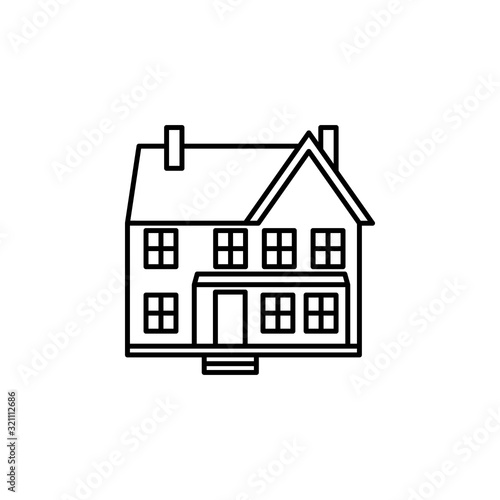 home, family line icon on white background